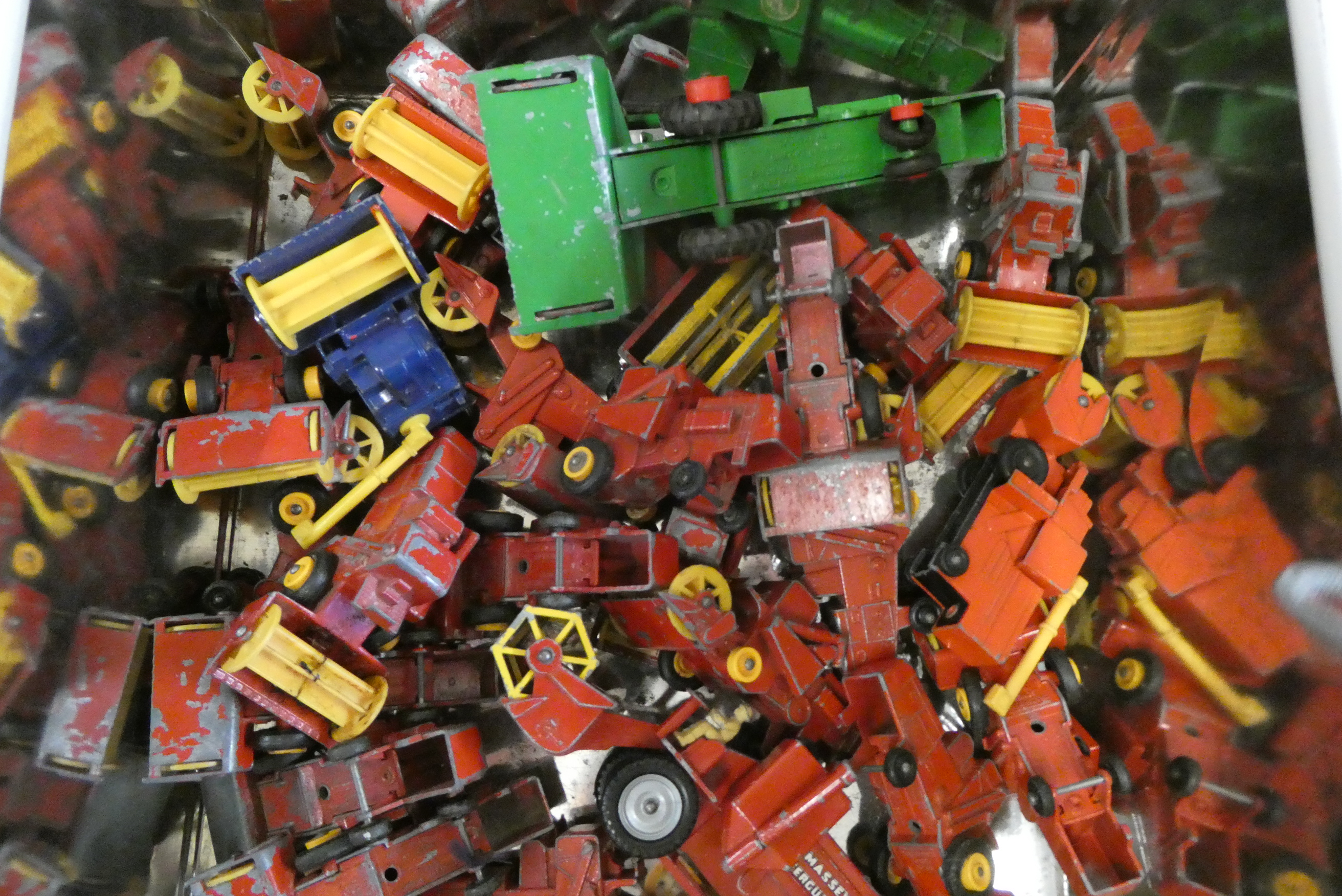 Playworn Matchbox combine harvesters, most items have paint loss or damage, poor Image