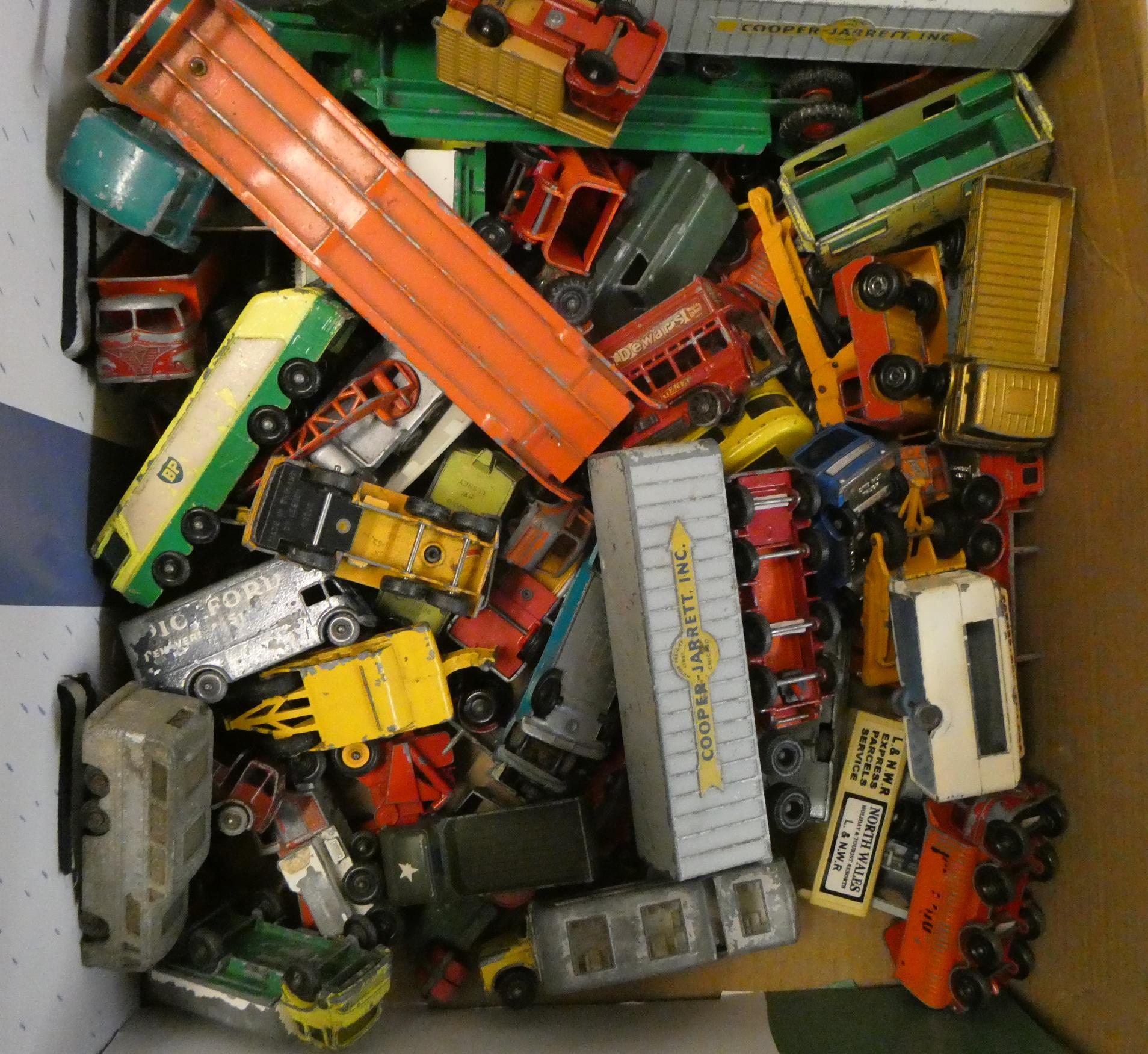 Playworn Matchbox vehicles, most items have some damage or paint loss, poor Image