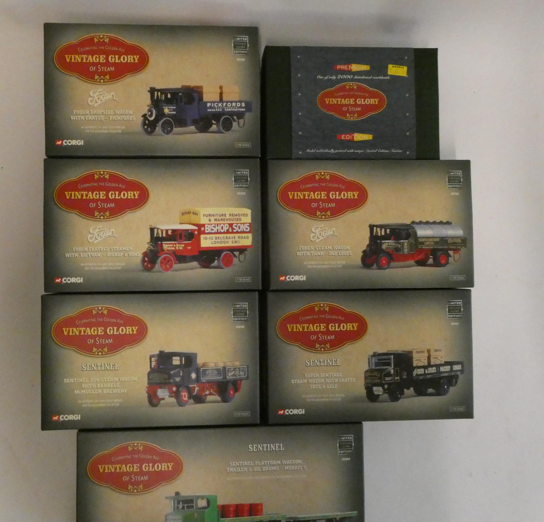 Seven Corgi Vintage Glory steam trucks including Fountain and Sentinel, all items boxed, excellent Image