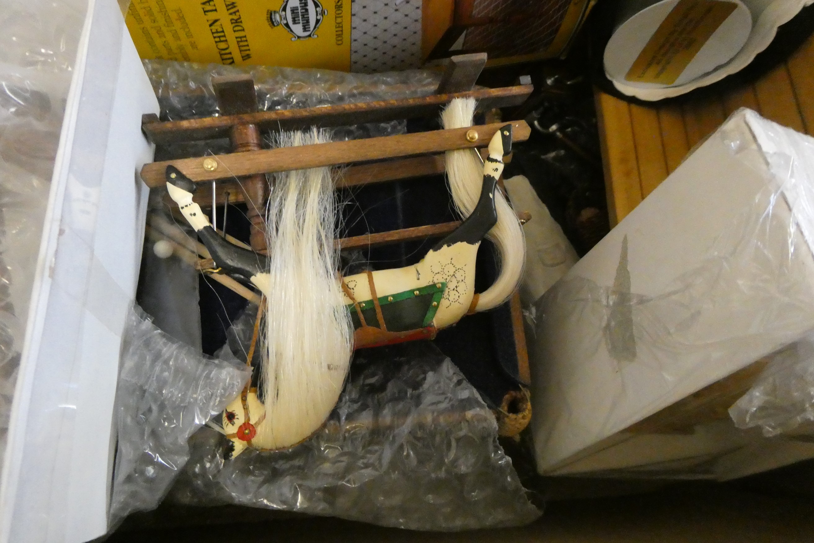 A small collection of good quality dolls house furniture, dolls and accesories, including ceramic Image