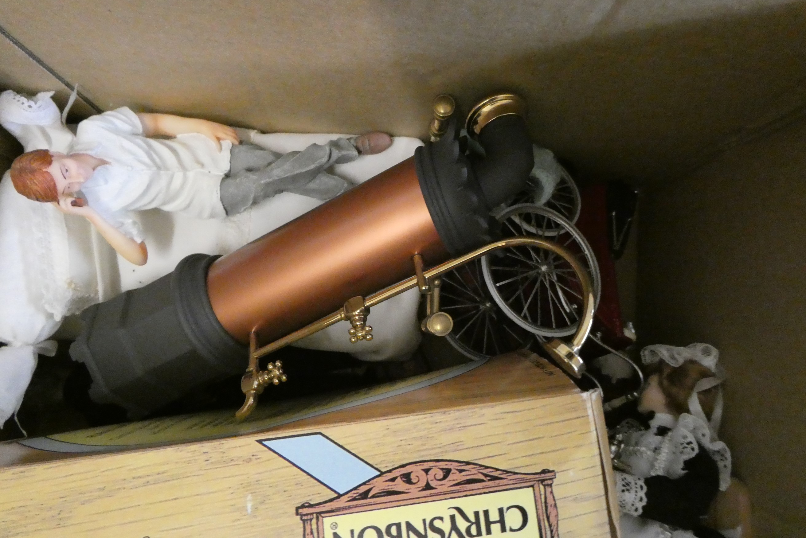 A small collection of good quality dolls house furniture, dolls and accesories, including ceramic Image