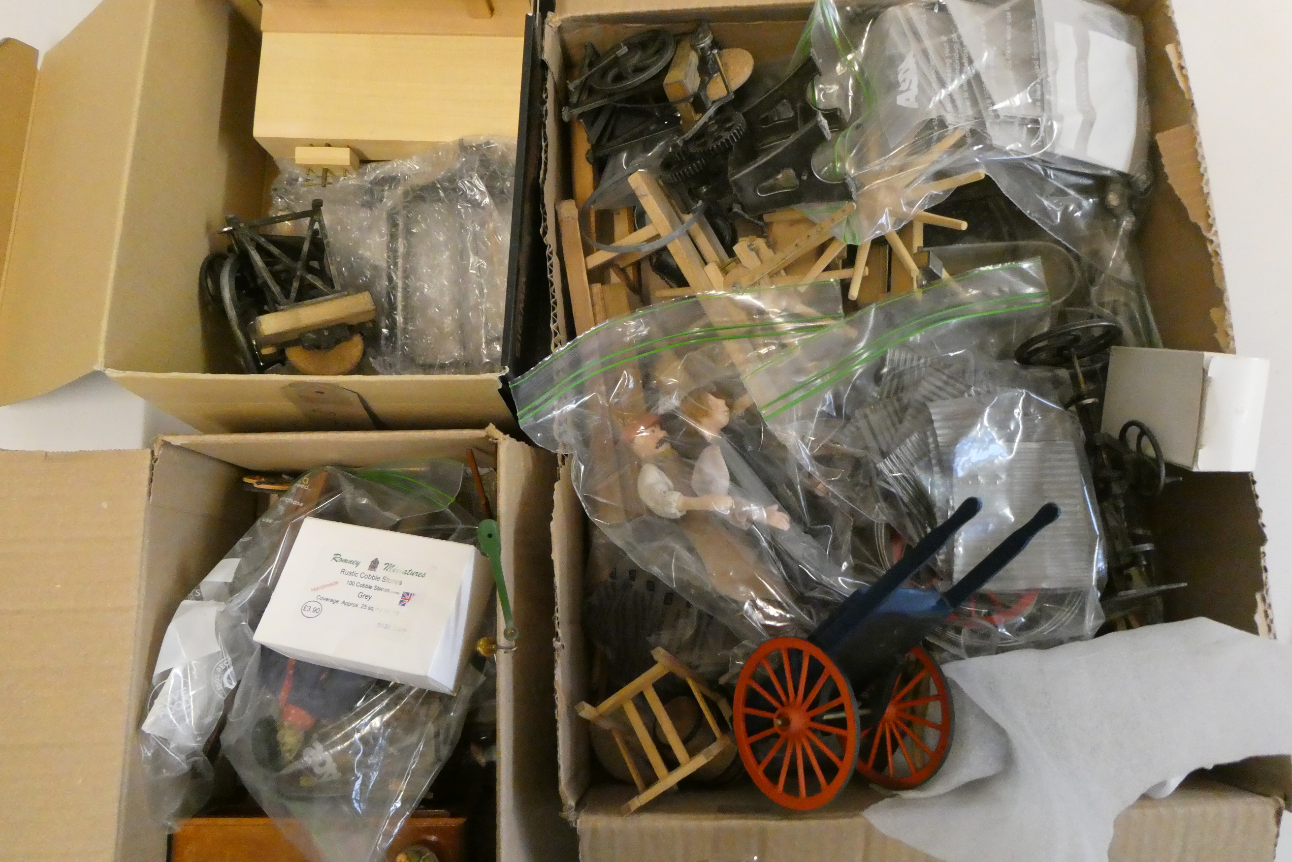 A collection of dolls house workshop and outdoor machinery, good quality items including metal and Image