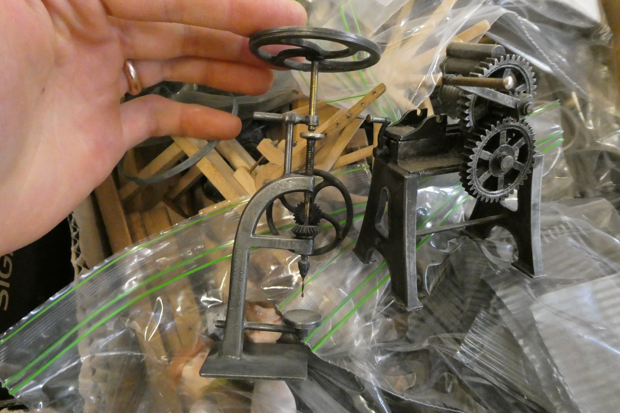 A collection of dolls house workshop and outdoor machinery, good quality items including metal and Image