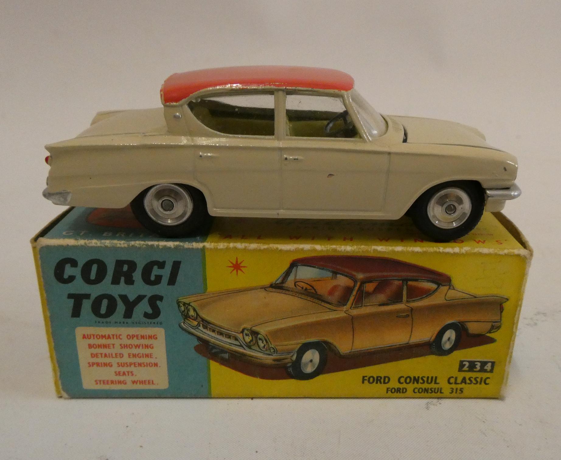 Corgi 234 Ford Consul Classic, box good, model good Image