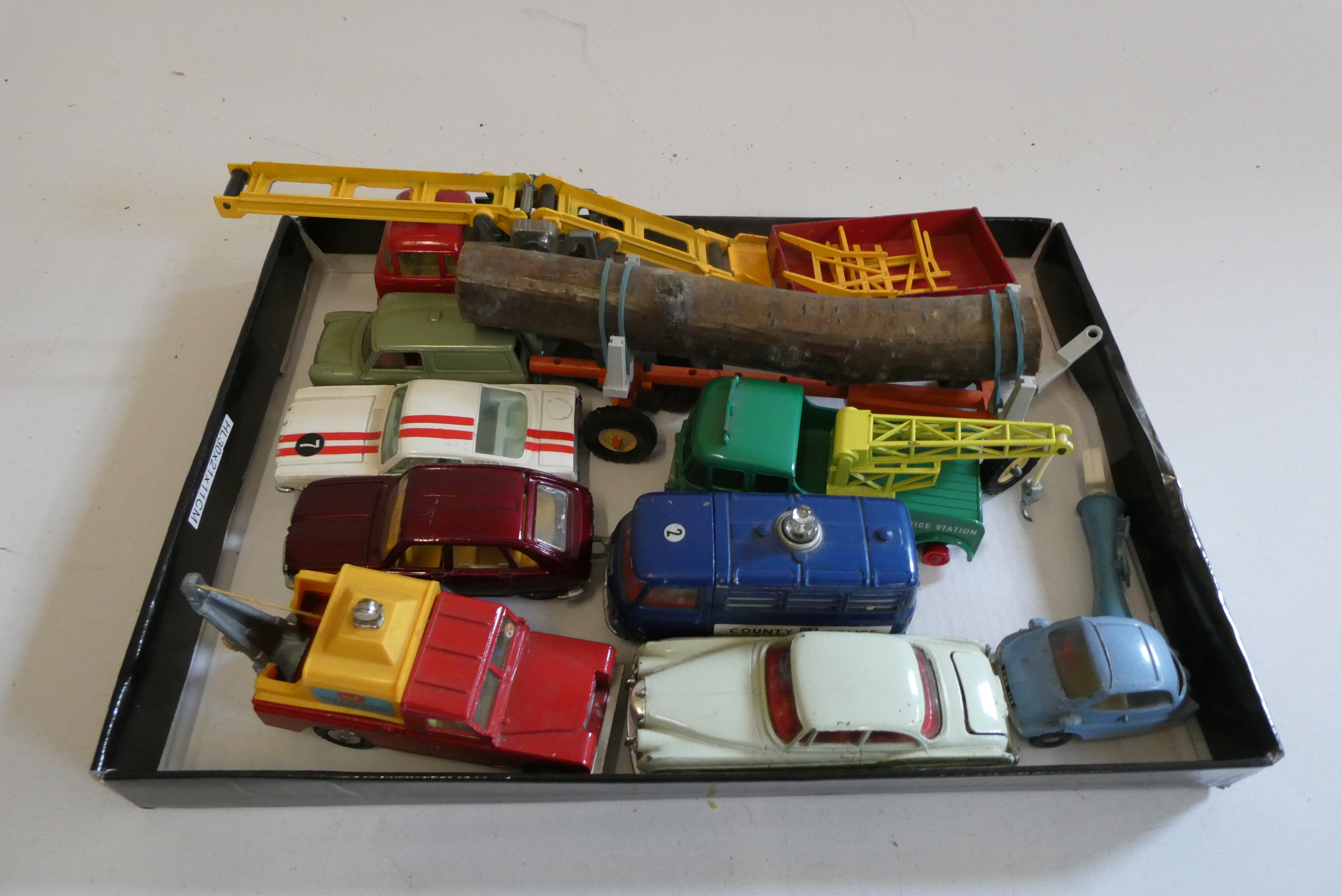 Unboxed Corgi vehicles including Rolls Royce, Land Rover Breakdown service, Britains trailer, Spot Image