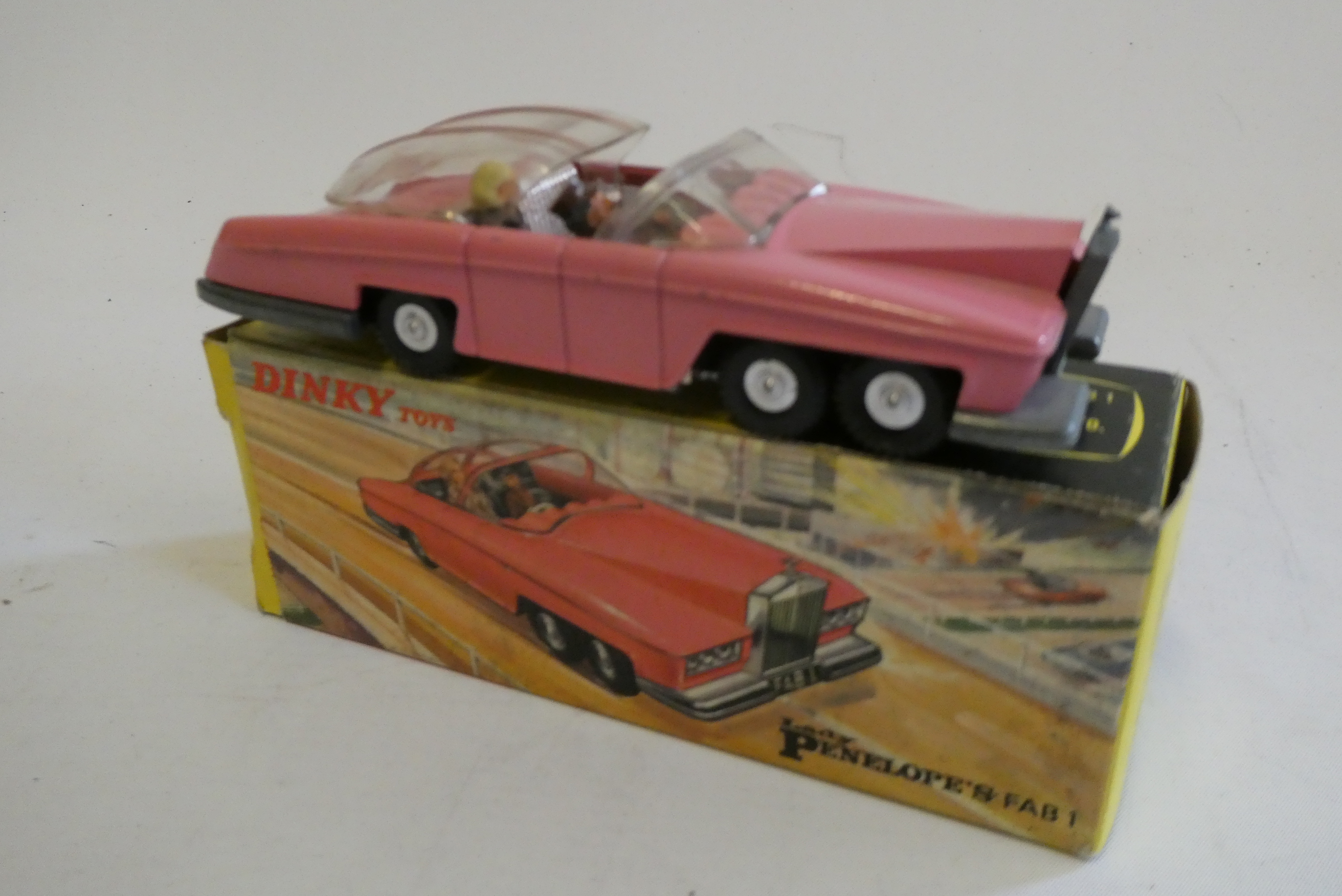 Dinky Lady Penelope's Roll Royce FAB1 boxed, no rear missiles or internal packaging, model good to Image