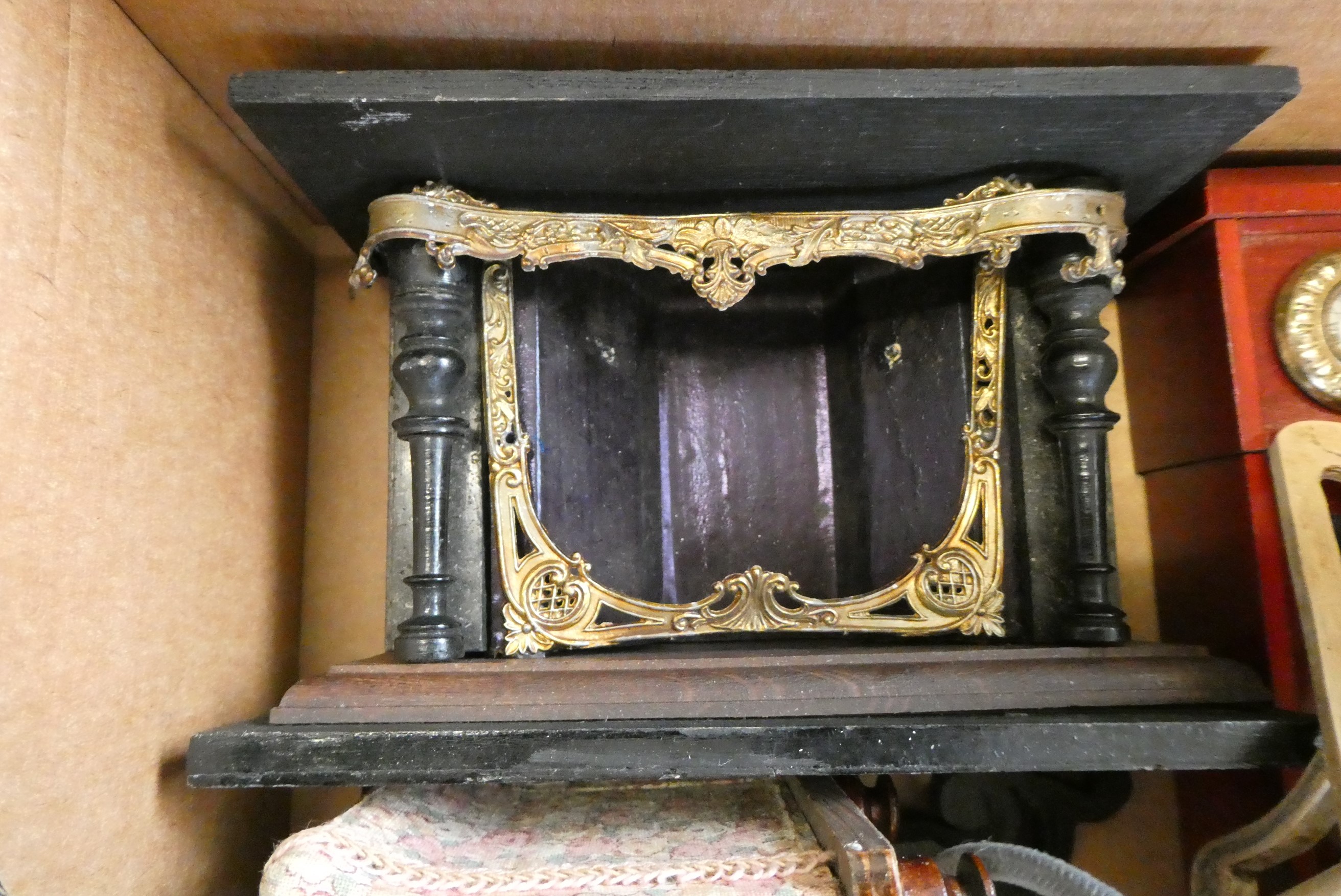 Box of good quality antique dolls house furniture and accessories Image