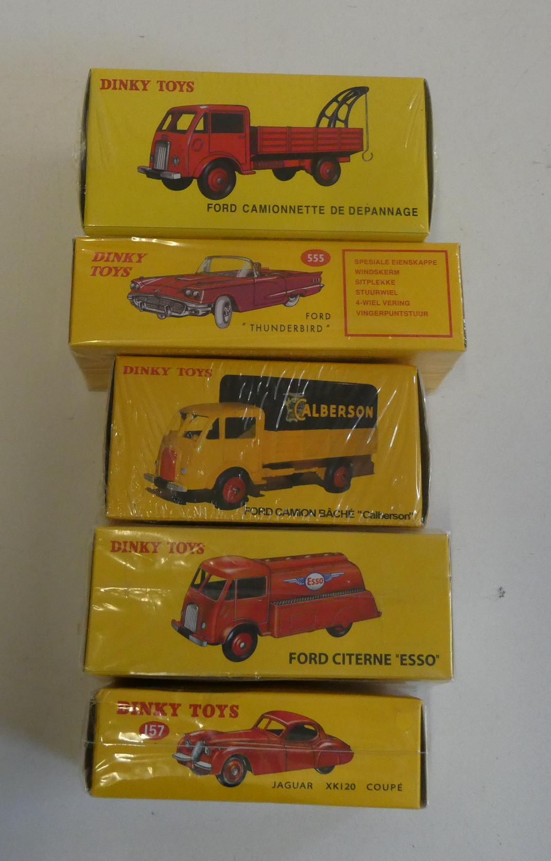 Atlas Dinky 555 Ford Thunderbird, 157 Jaguar XK120, 25.Ford Esso Tanker, 25JJ Ford Camion Bache Ford Image