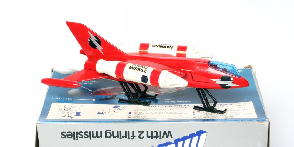 Dinky for Marks and Spencer (St. Michael) Cosmin Interceptor with two firing missiles, boxed, Image