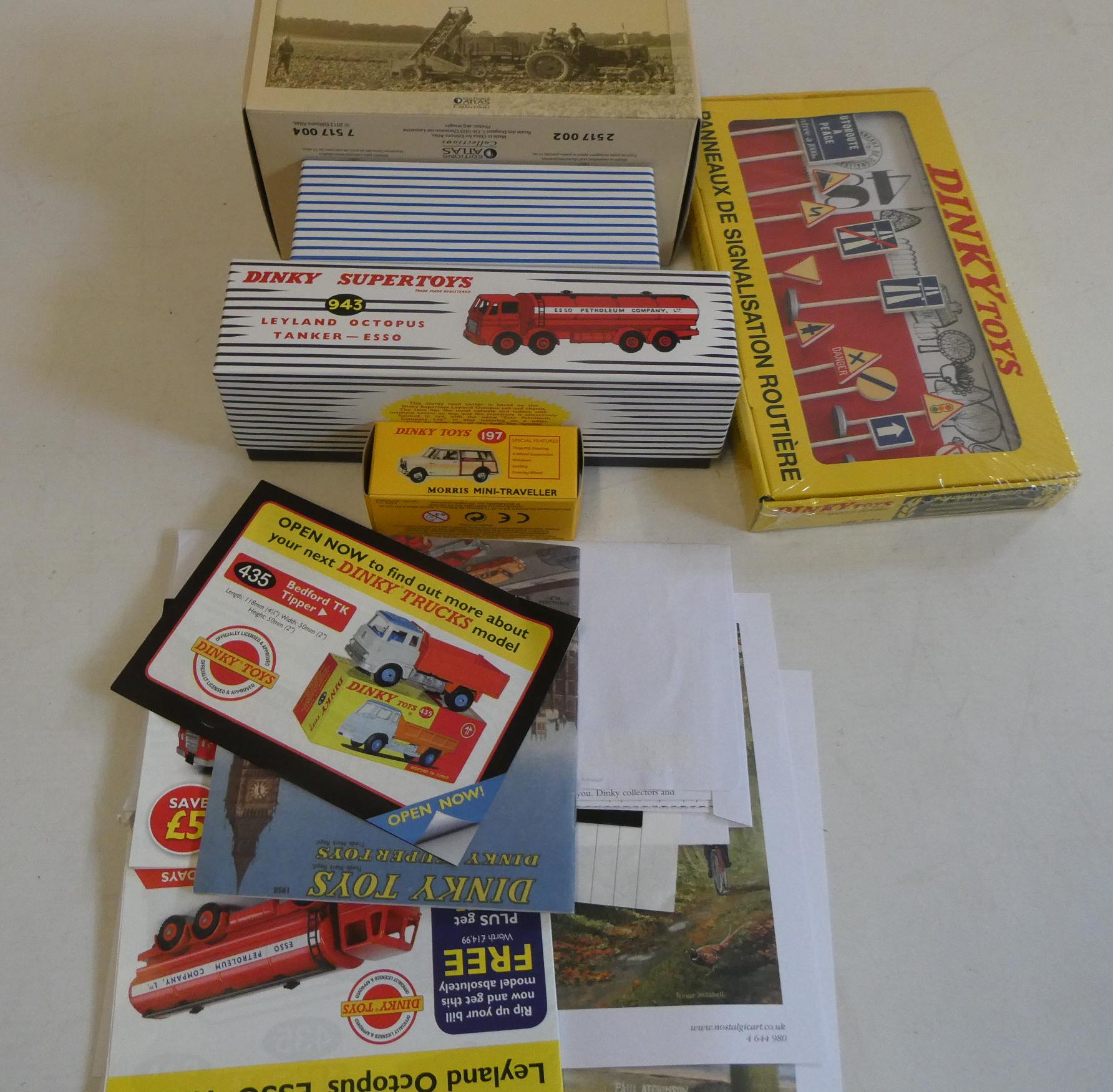 Dinky Atlas Model 197 Morris Mini Traveller, 920 Guy van, Heinz 943 Leyland Esso tanker, French road Image