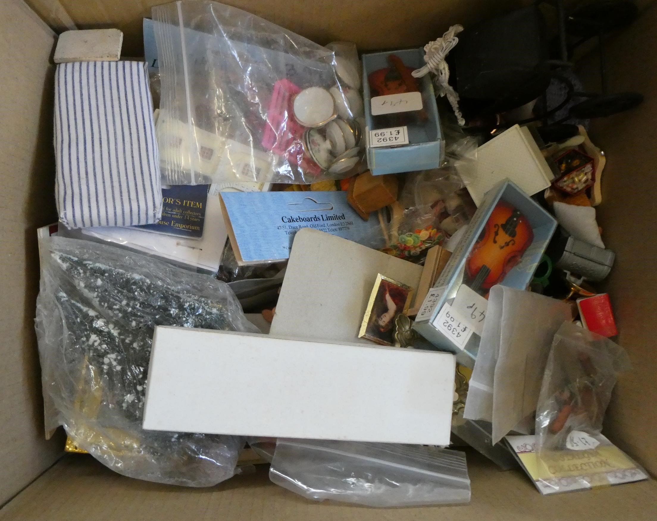 6 boxes of dolls house furniture and accessories Image