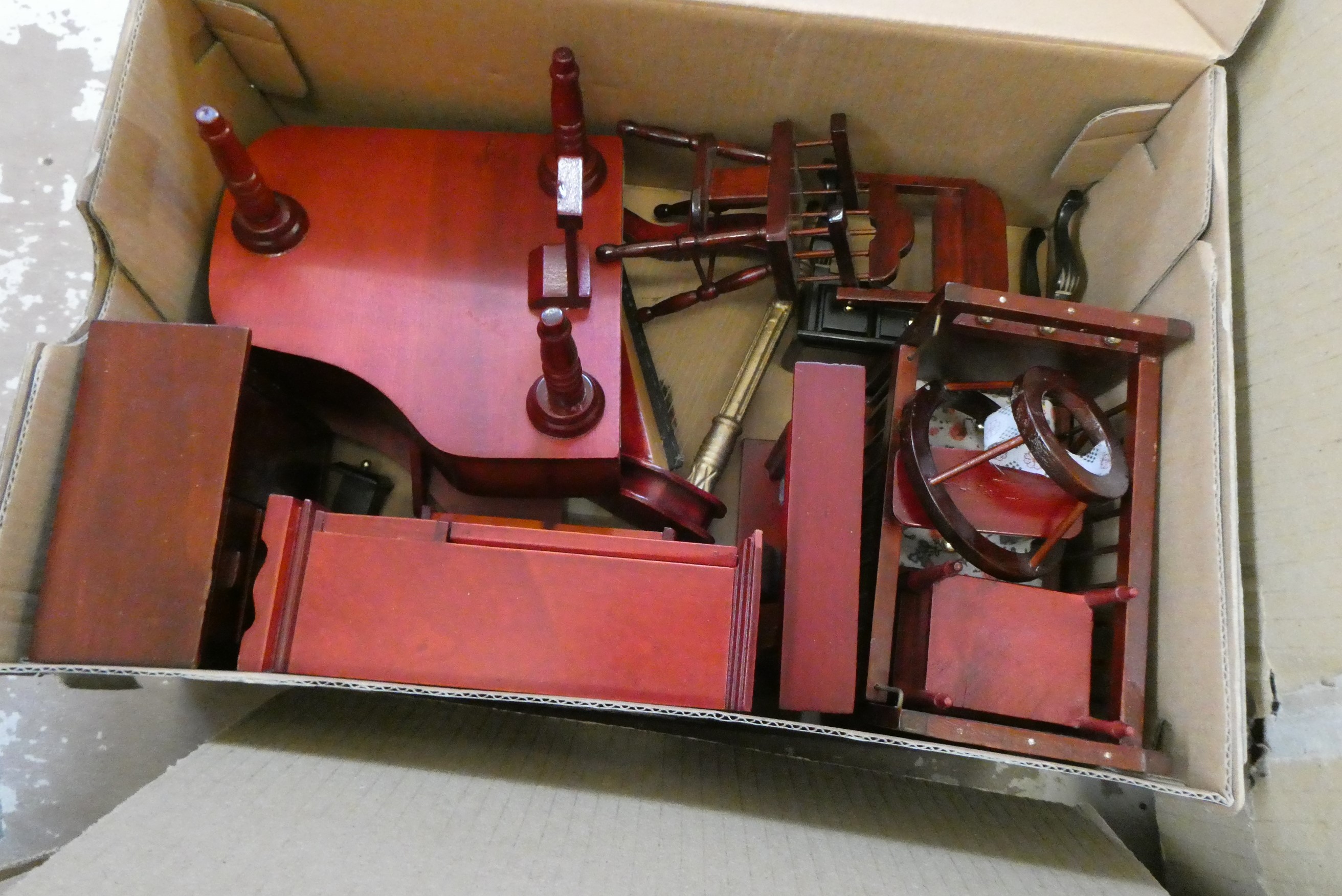 6 boxes of dolls house furniture and accessories Image