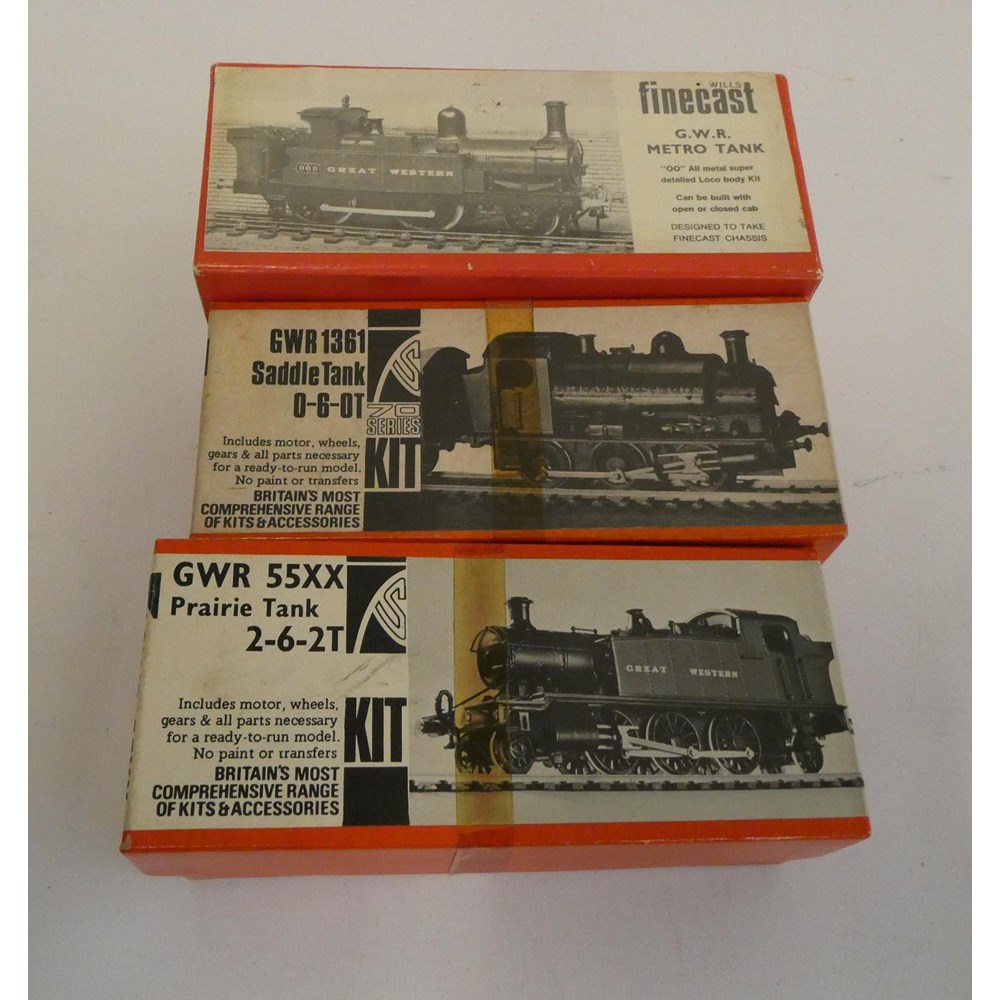 Kit Railroad Roster Three white metal locomotive kits comprising k s gwr prairie tank, gwr ...