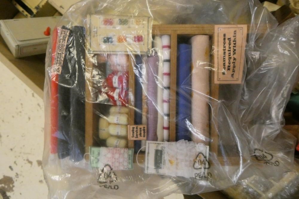 Three boxes of mainly vintage dolls house furniture and accessories Image