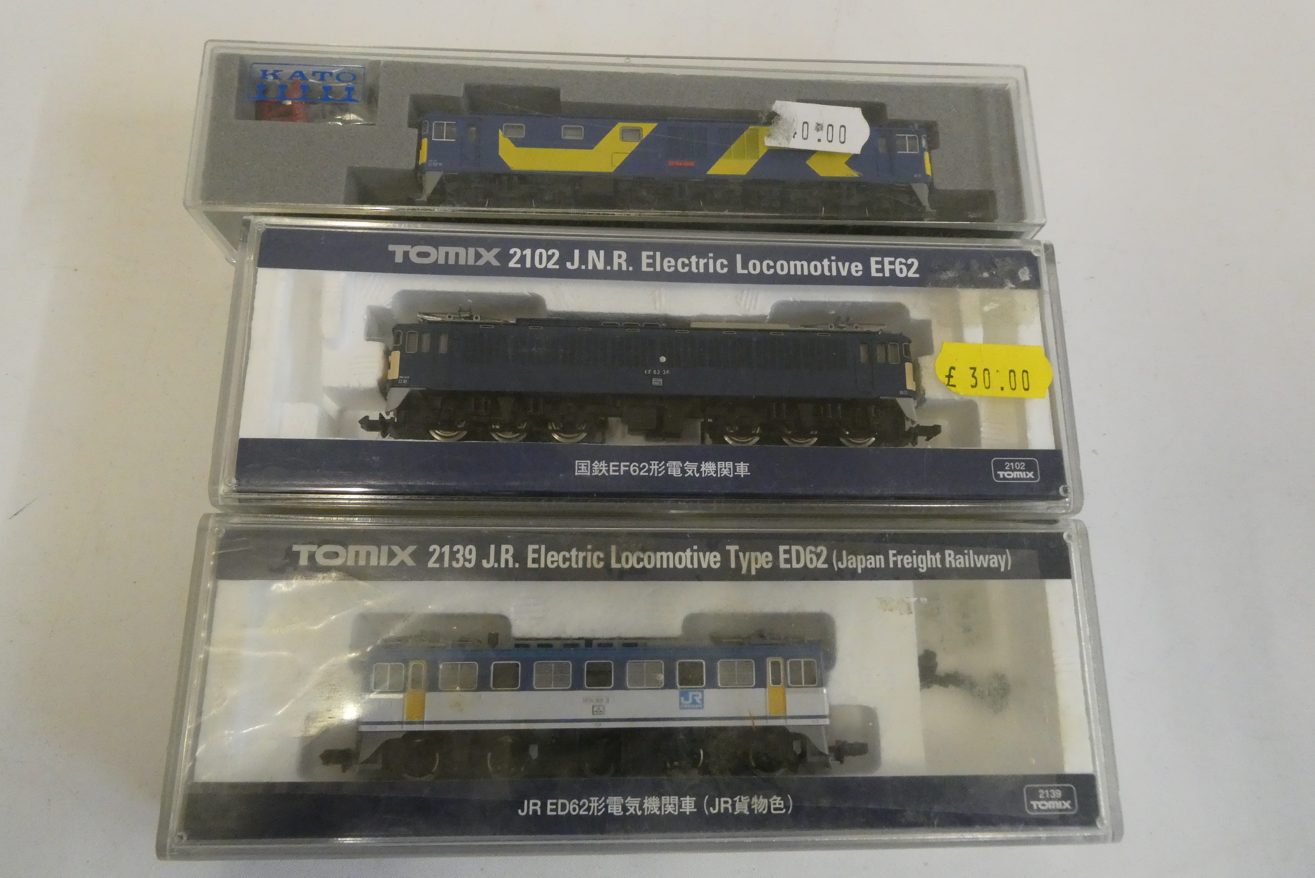 TOMIX Japanese N gauge J.R type ED62 J.N.R EF62 and KATO EF 64, all items boxed, excellent to mint Image