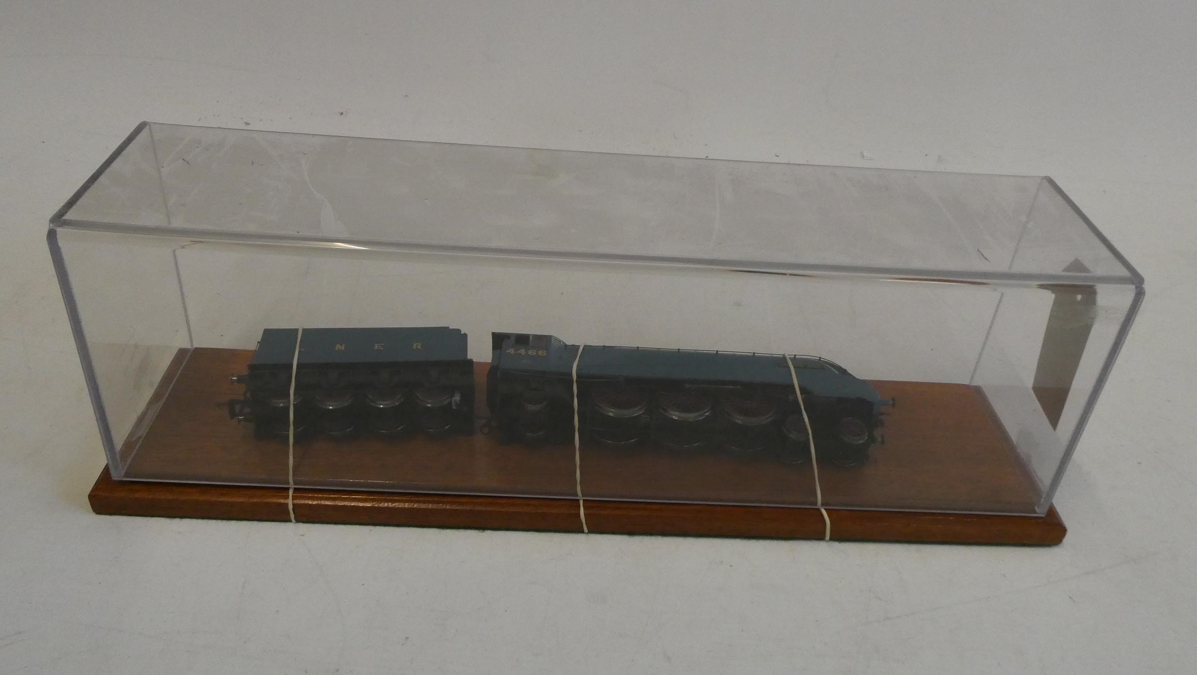 Hornby A4 locomotive Herring Gull in LNER blue, underside of locomotive printed, DCC fitted, Image