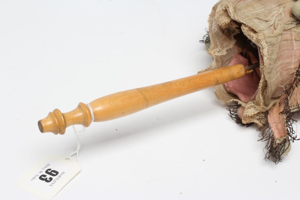 A Marotte bisque shoulder head doll, with blue glass fixed eyes, open mouth, teeth, blond wig, Image