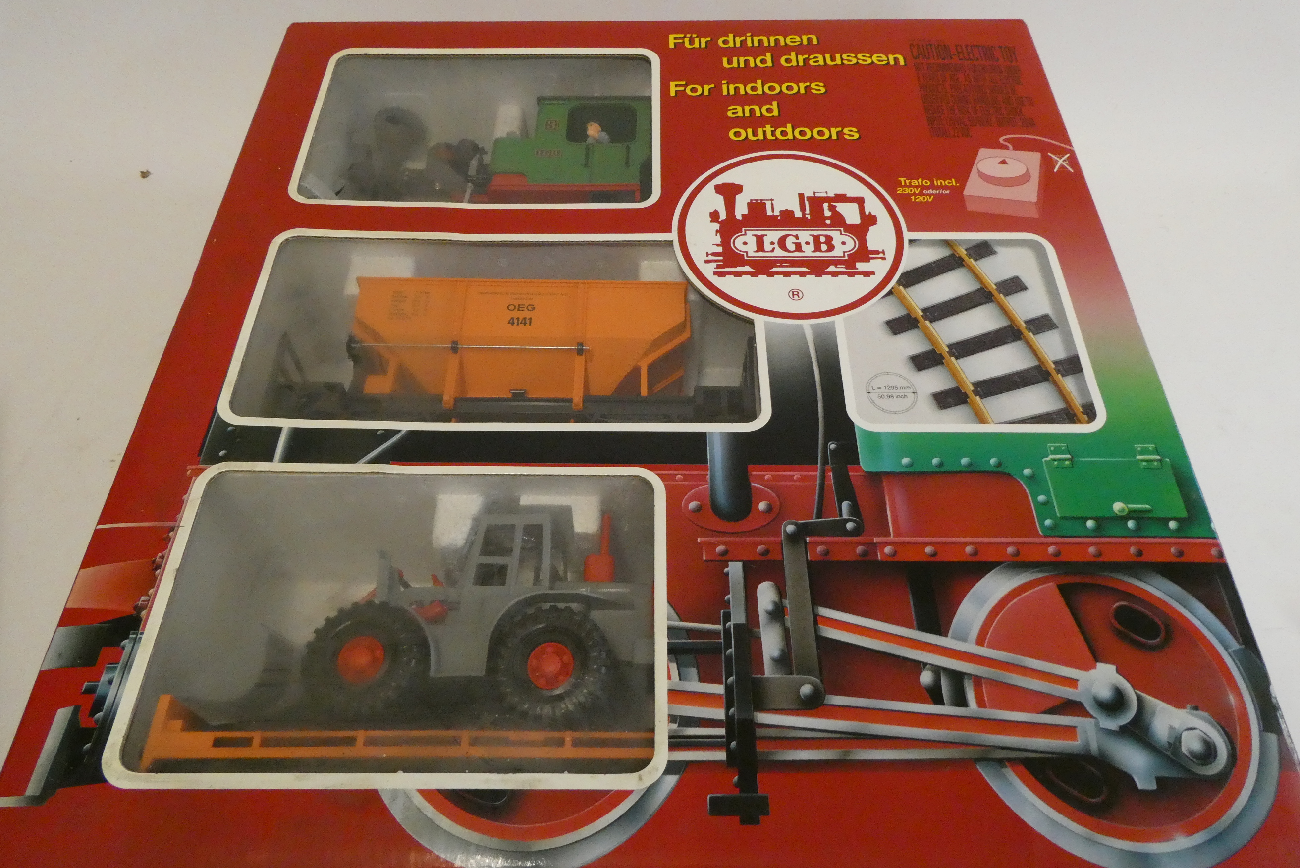 L.G.B Electric train set with. 0-4-0 Tank locomotive and two boxes of additional track, Excellent. Image