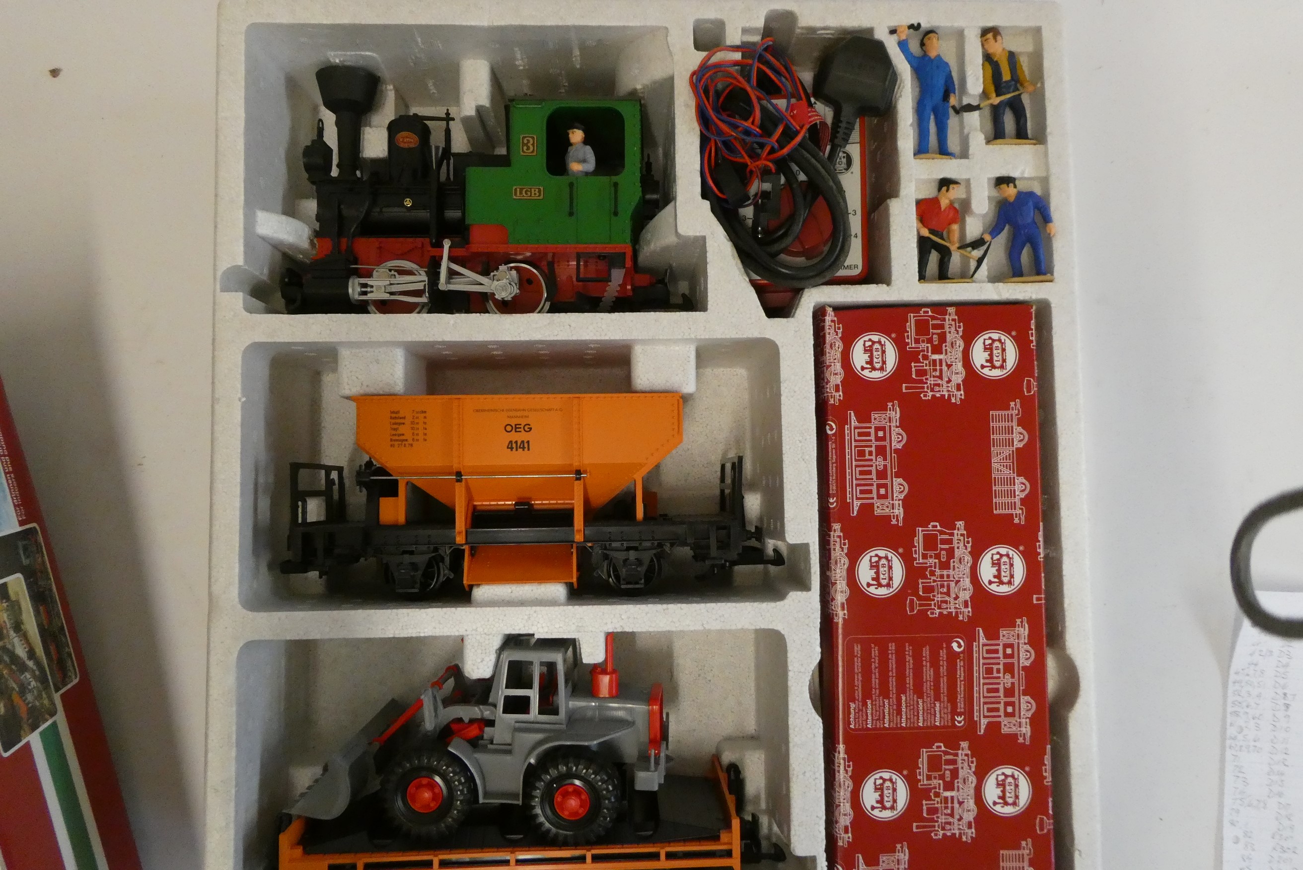 L.G.B Electric train set with. 0-4-0 Tank locomotive and two boxes of additional track, Excellent. Image