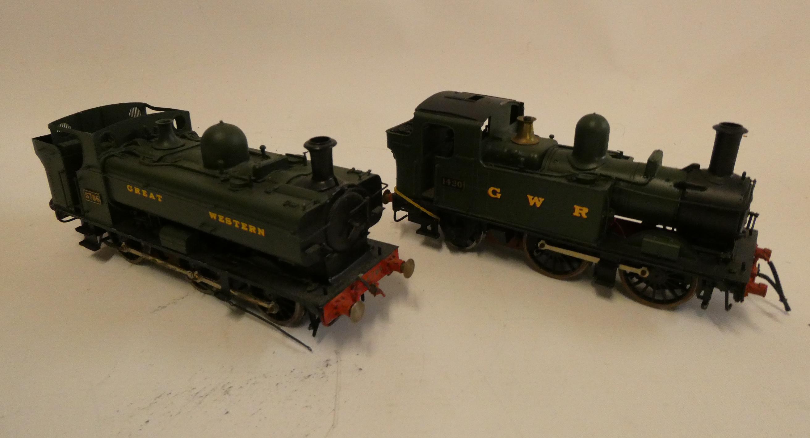 Kit built GWR panner tank locomotive 5786 (cab roof missing) finished in GWR green Image