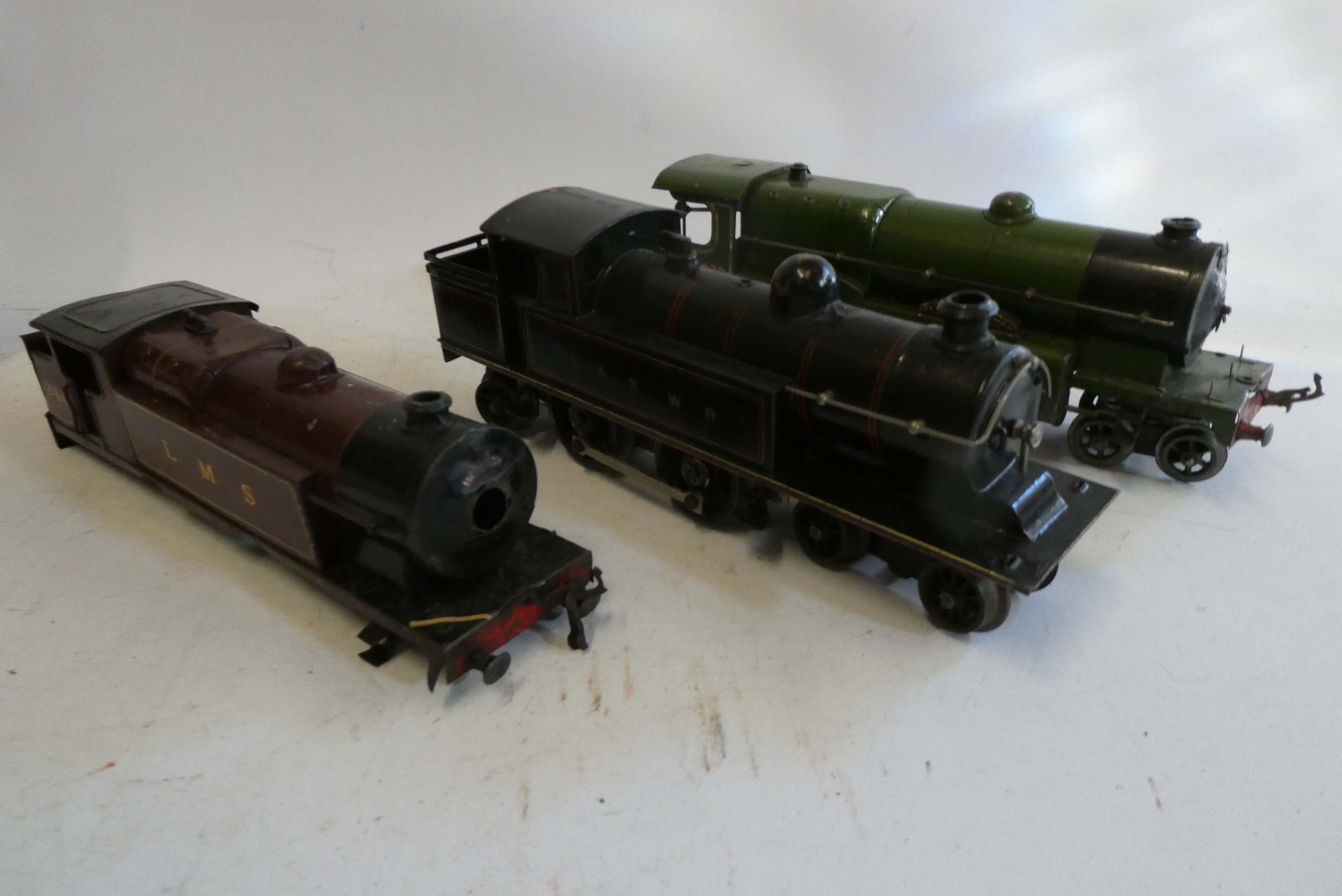 Playworn clockwork Hornby Flying Scotsman (no Tender) LMS tank locomotive body and Bing electric Image