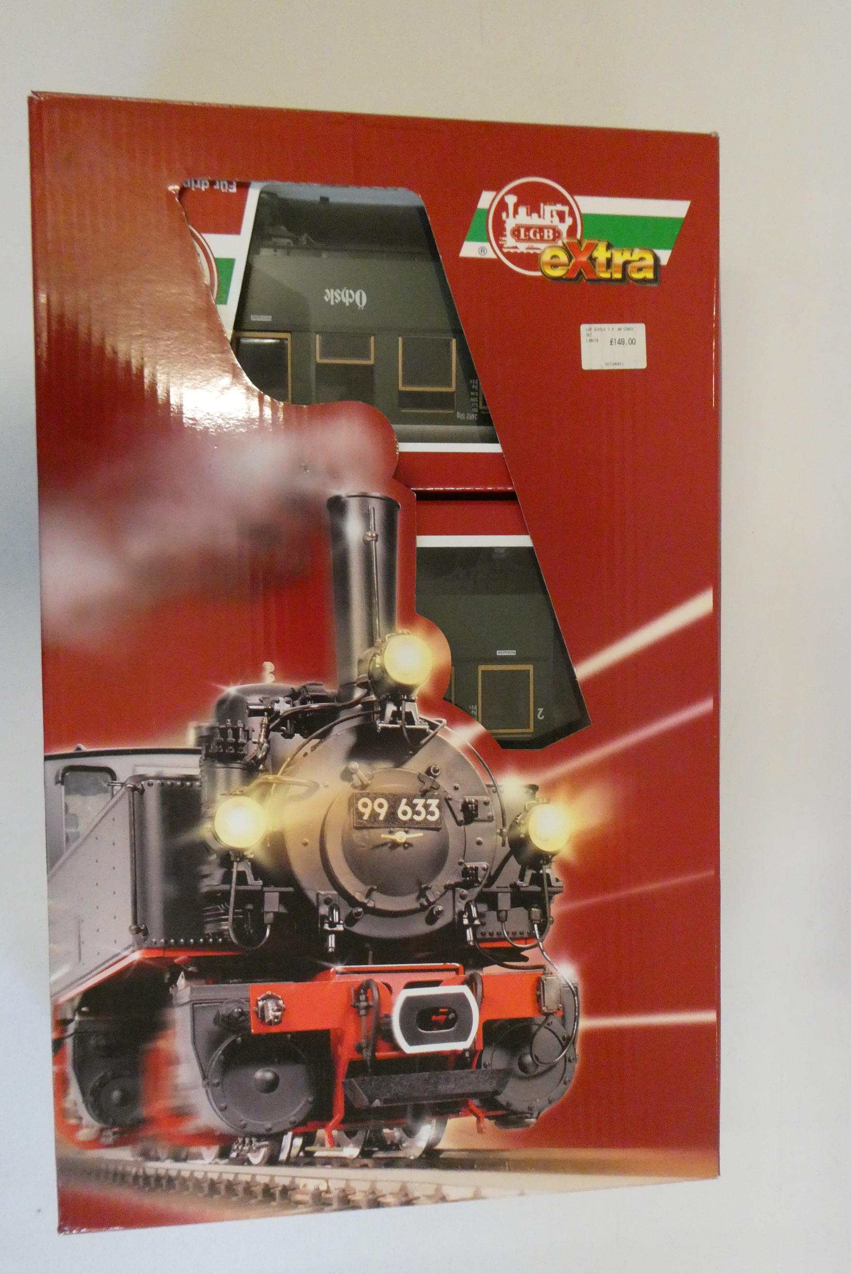 LGB coach pack 38079 with three German Railway Ochsel coaches, boxed, good to excellent Image