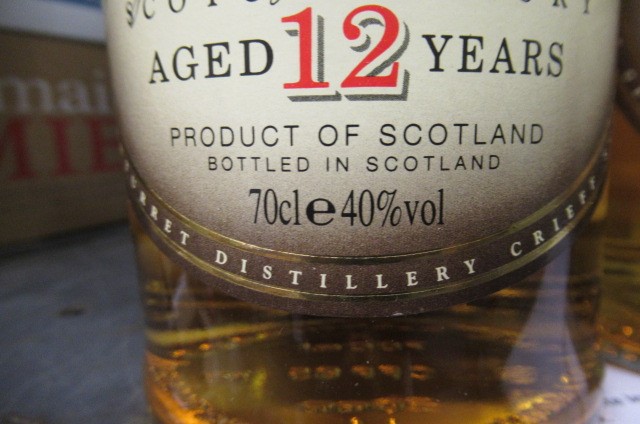 Two bottles Glenturret 12 year old single highland malt whisky Image
