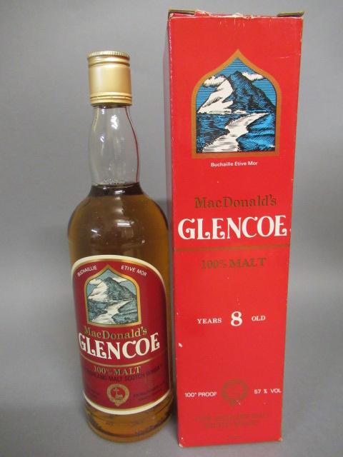 One bottle MacDonald's Glencoe 8 year old pure highland malt whisky Image