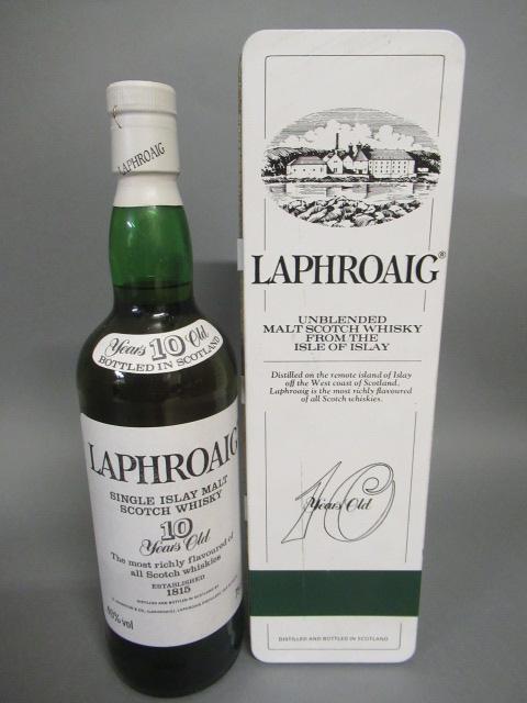 One bottle Laphroaig 10 year old unblended malt scotch whisky Image