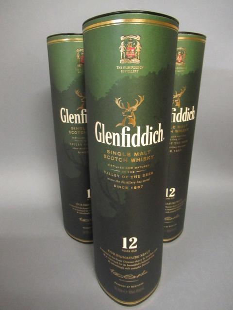 Three bottles Glenfiddich 12 year old signature malt whisky Image