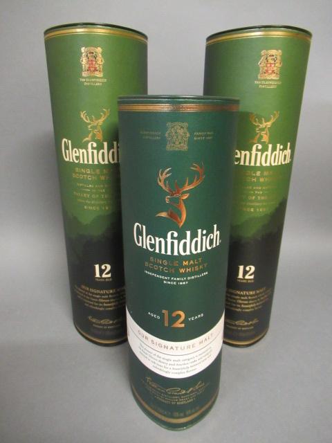 Two bottles Glenfiddich 12 year old signature malt whisky Image