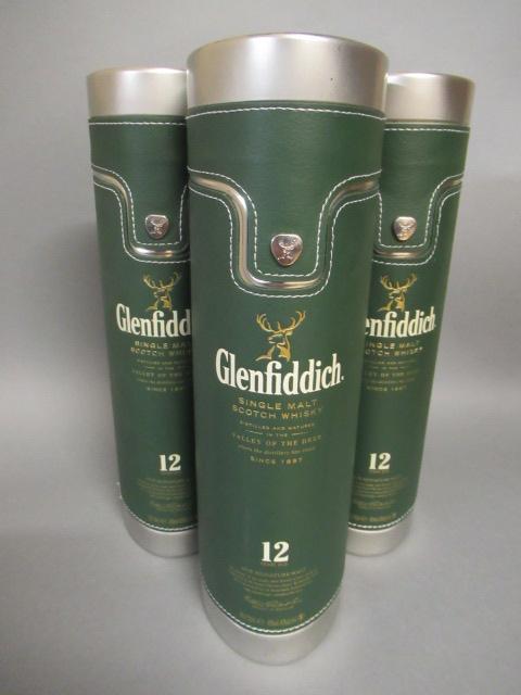 Three bottles Glenfiddich 12 year old signature malt whisky Image