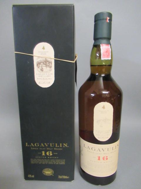 One bottle Lagavulin 16 year old single Islay malt whisky Image