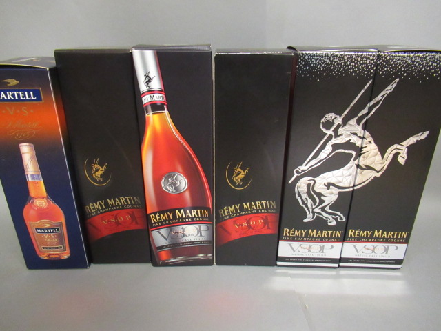 Five bottles Remy Martin VSOP fine champagne cognac Image