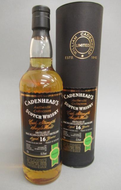 One bottle Cadenhead's 16 year old cask strength single malt whisky Image