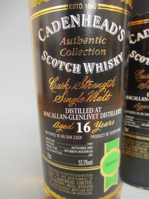 One bottle Cadenhead's 16 year old cask strength single malt whisky Image