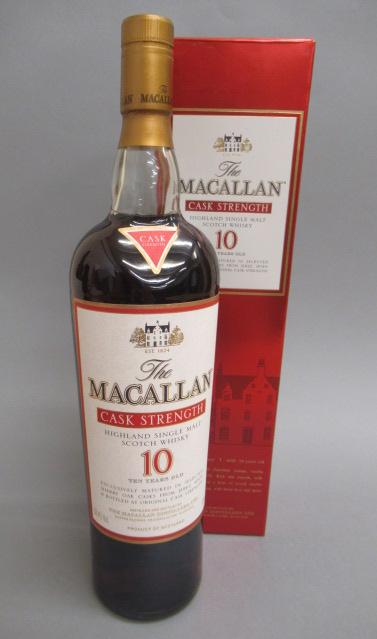 One litre Macallan Cask Strength 10 year old Highland single malt whisky Image