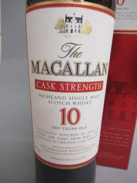 One litre Macallan Cask Strength 10 year old Highland single malt whisky Image
