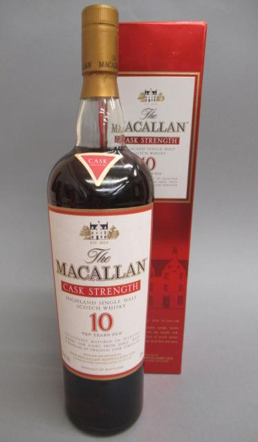One litre Macallan Cask Strength 10 year old Highland single malt whisky Image