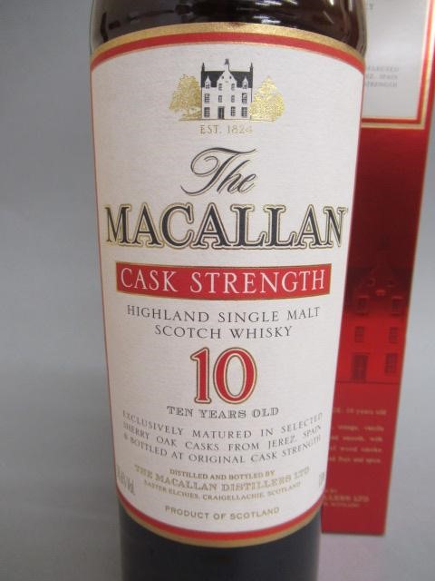 One litre Macallan Cask Strength 10 year old Highland single malt whisky Image