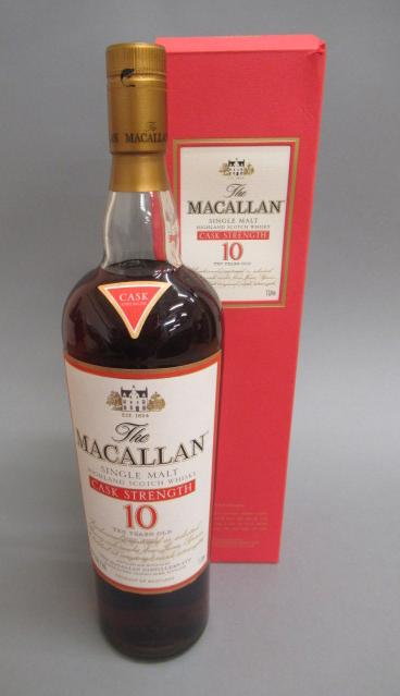 One litre Macallan Cask Strength 10 year old Highland single malt whisky Image