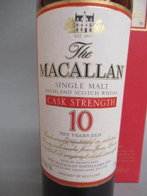 One litre Macallan Cask Strength 10 year old Highland single malt whisky Image