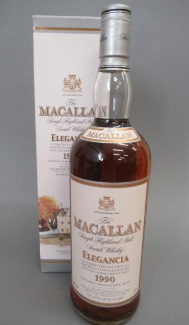 One litre Macallan Elegancia 1990 single Highland malt whisky Image