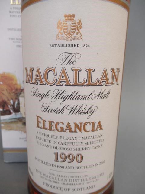 One litre Macallan Elegancia 1990 single Highland malt whisky Image