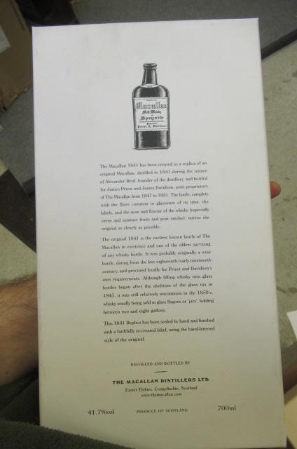 One bottle Macallan 1841 Replica single malt whisky Image