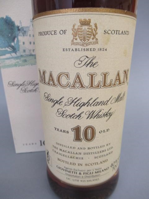 One bottle Macallan 10 year old single Highland malt whisky Image