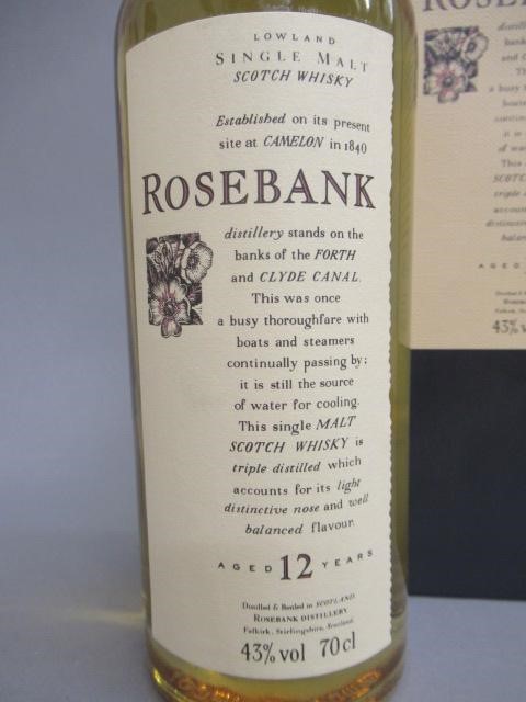 One bottle Rosebank 12 year old Lowland single malt whisky Image