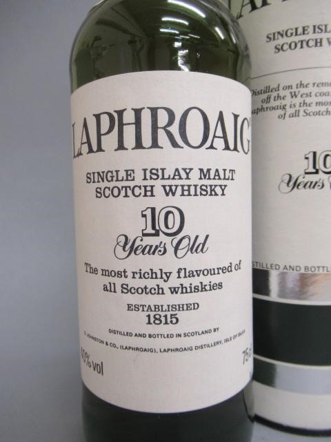One bottle Laphroaig 10 year old single Islay malt Scotch whisky Image