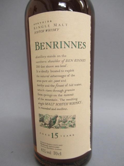 One bottle Benrinnes 15 year old Speyside single malt whisky Image