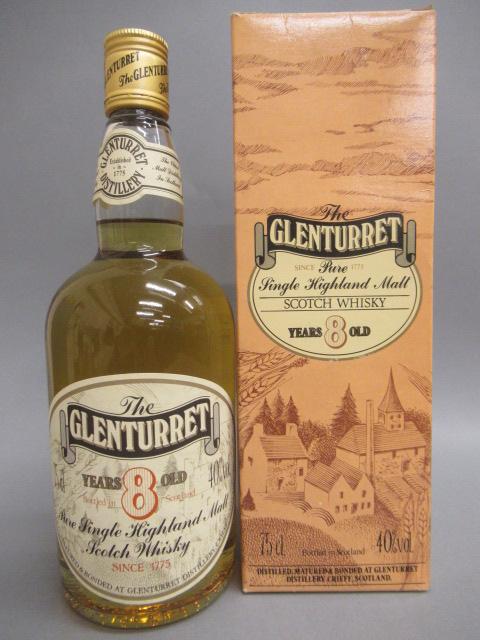 One bottle Glenturret 8 year old pure single Highland malt whisky Image